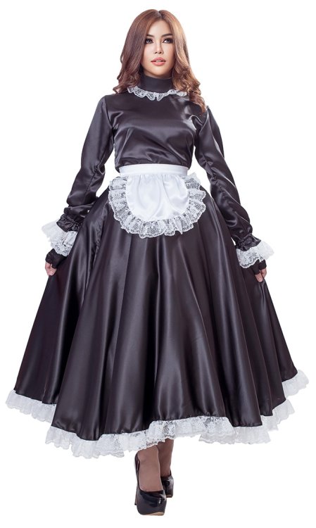 Gaia Long Satin French Maid Uniform