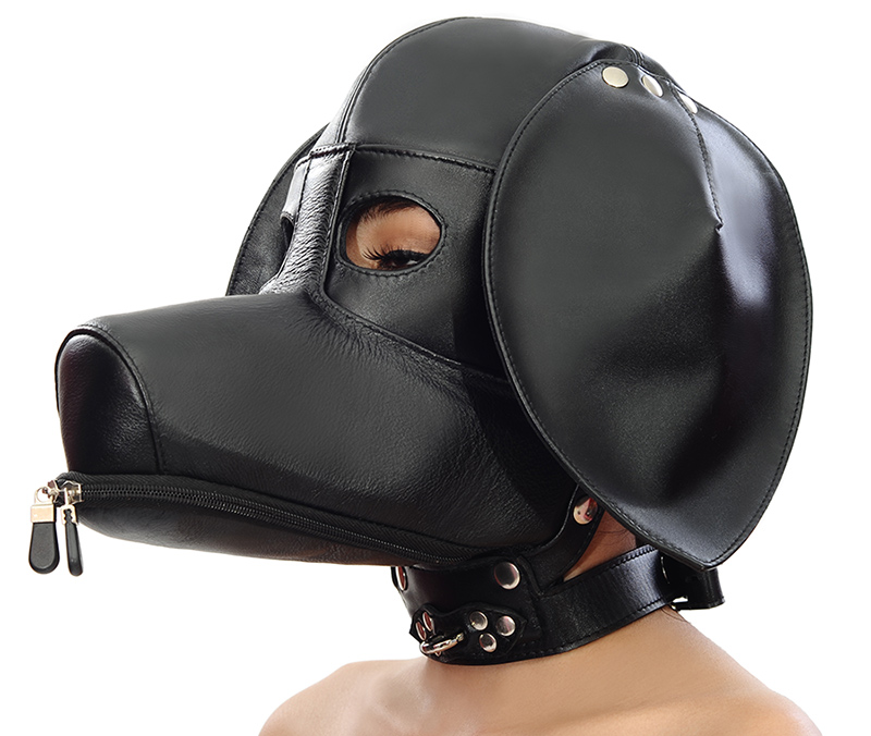 leather doggy pup hood 2